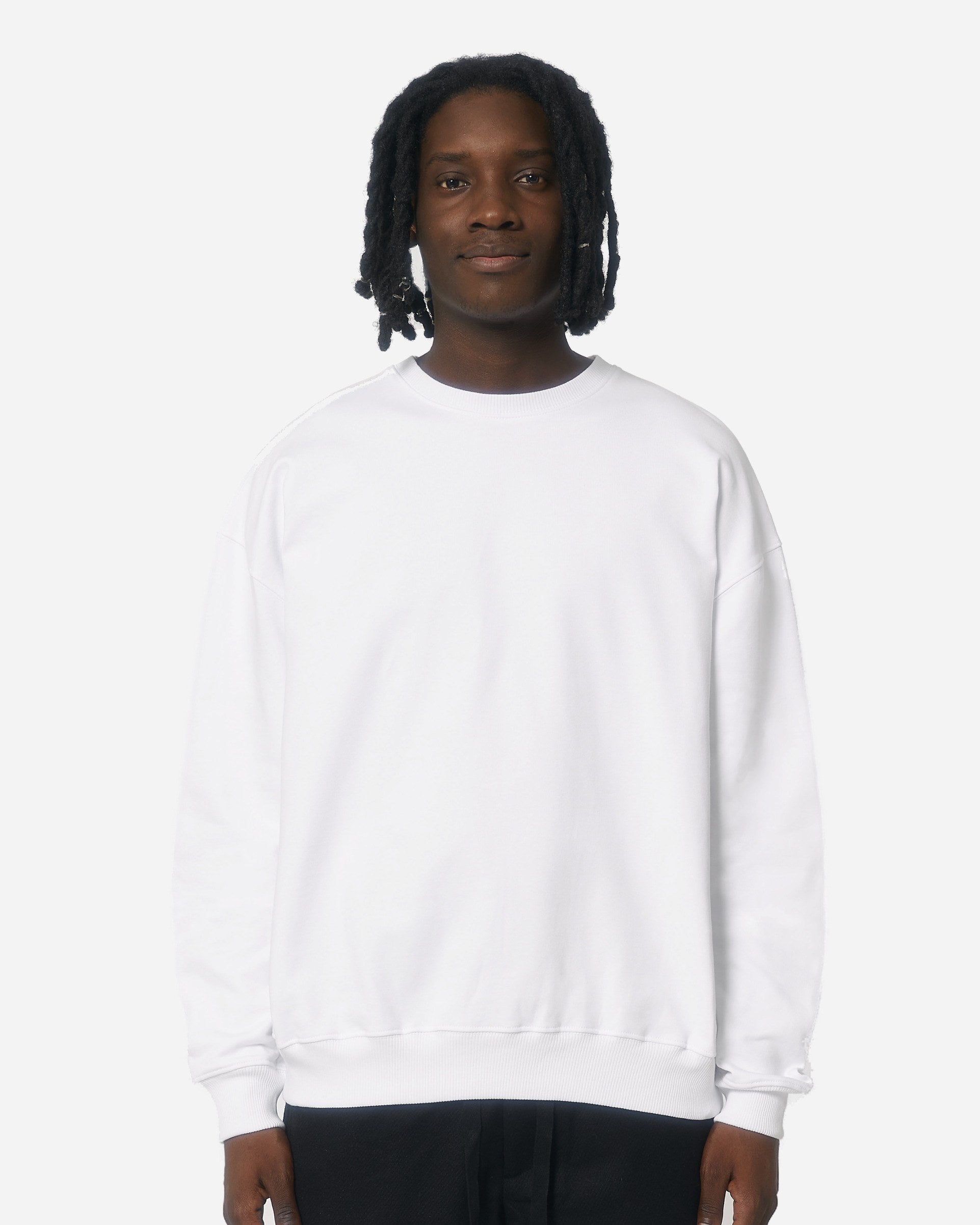 Sweat unisexe Ledger Dry porté, coloris White