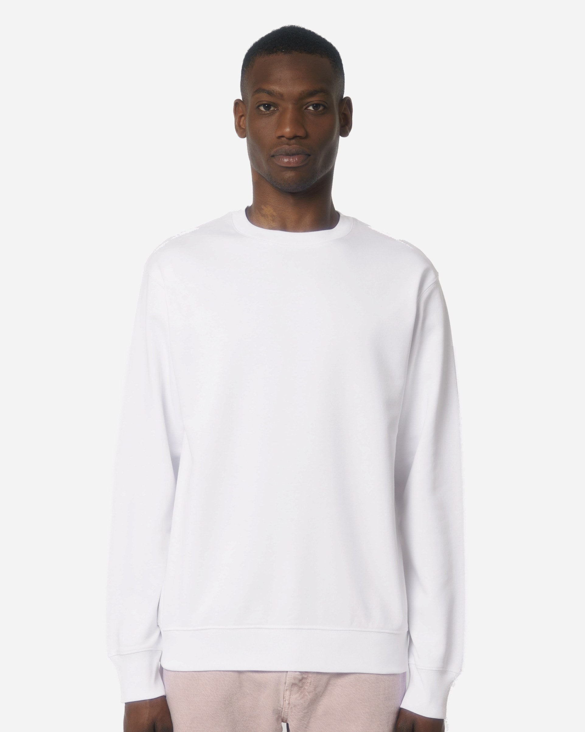 Sweat unisexe Matcher porté, coloris White
