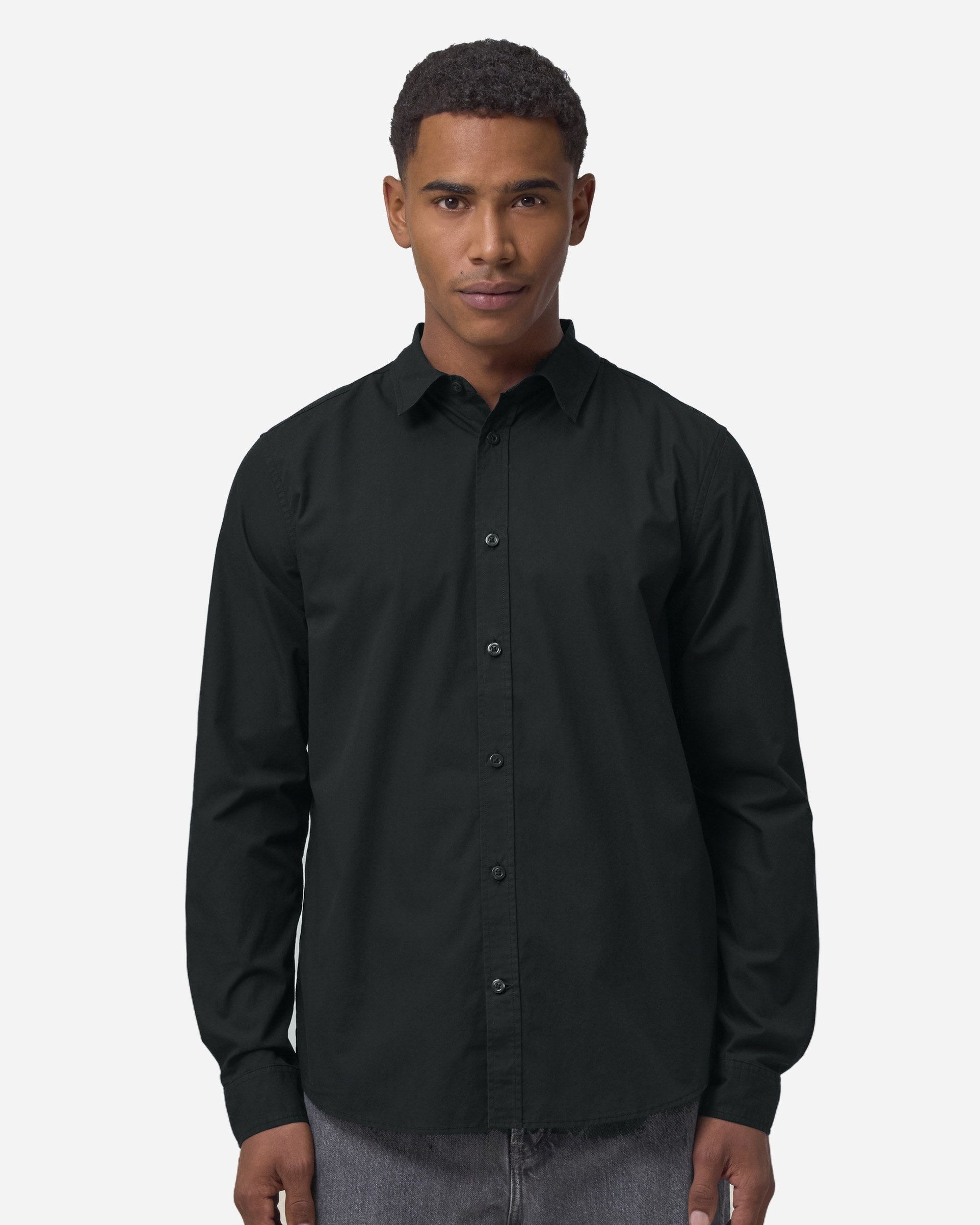 Chemise popeline homme Stanley Styler Shirt porté, coloris Black