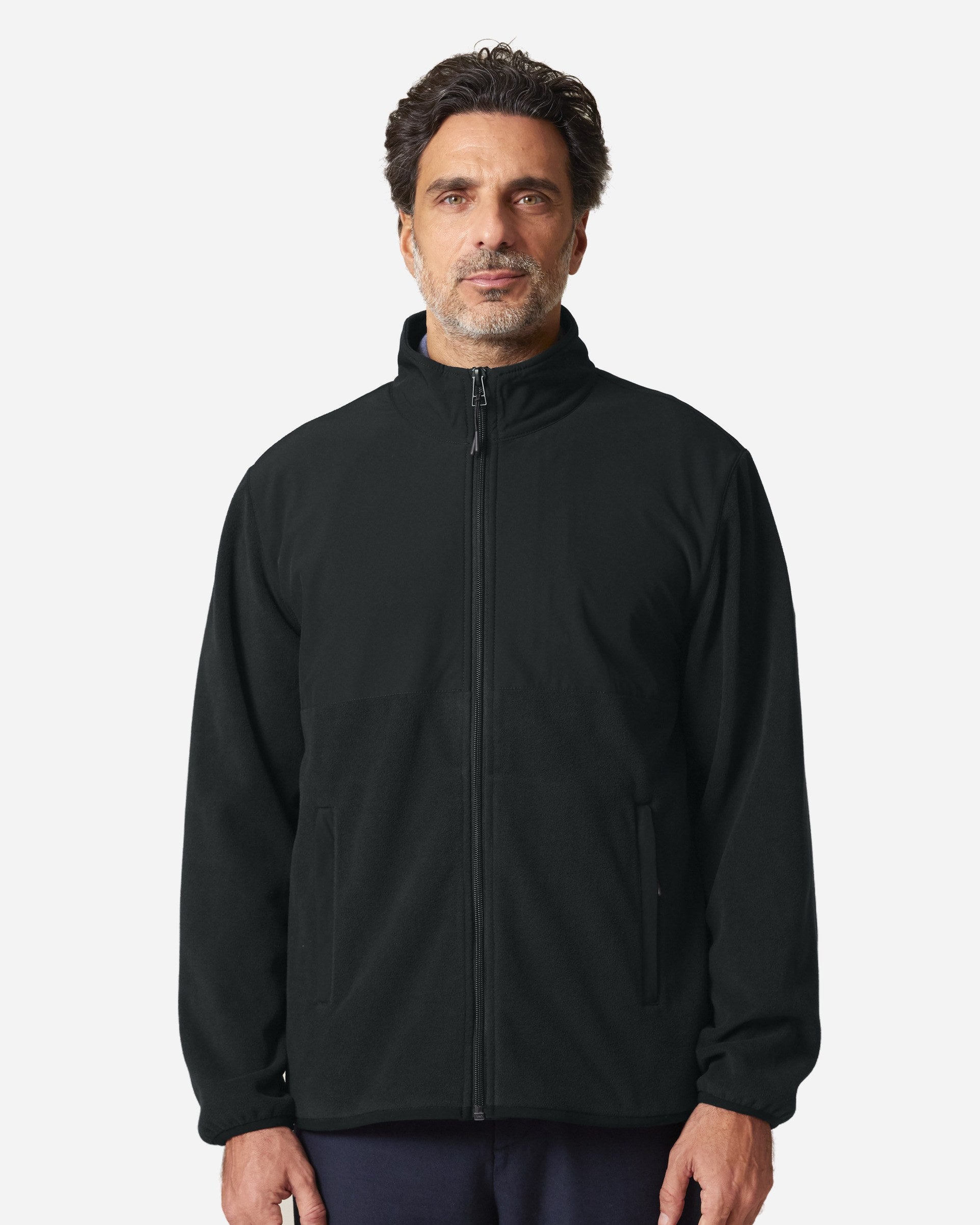 Veste polaire unisexe Trekker porté, coloris Black