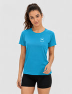 T-shirt femme - Bleu logo blanc