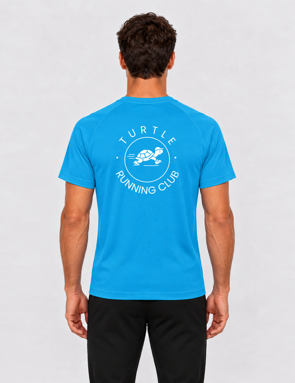 T-shirt homme - Bleu logo blanc - Turtle Running Club