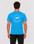 T-shirt homme - Bleu logo blanc - Turtle Running Club