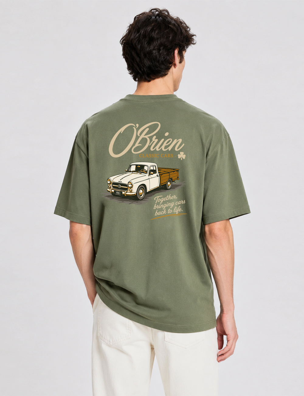 T-shirt O'Brien Classic Cars - Khaki