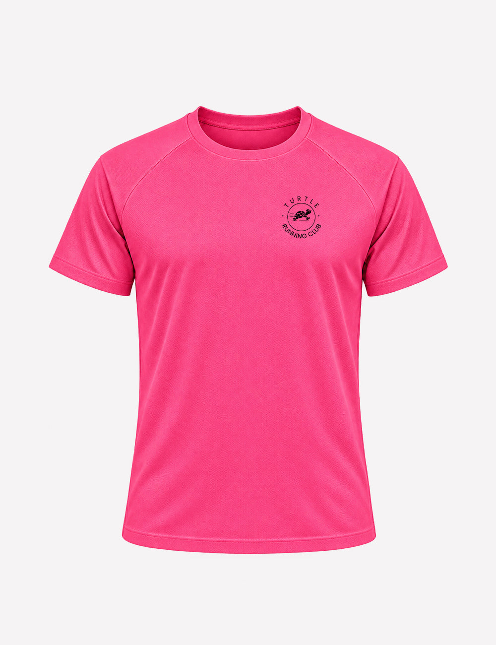 T-shirt homme - Rose néon logo noir - Turtle Running Club