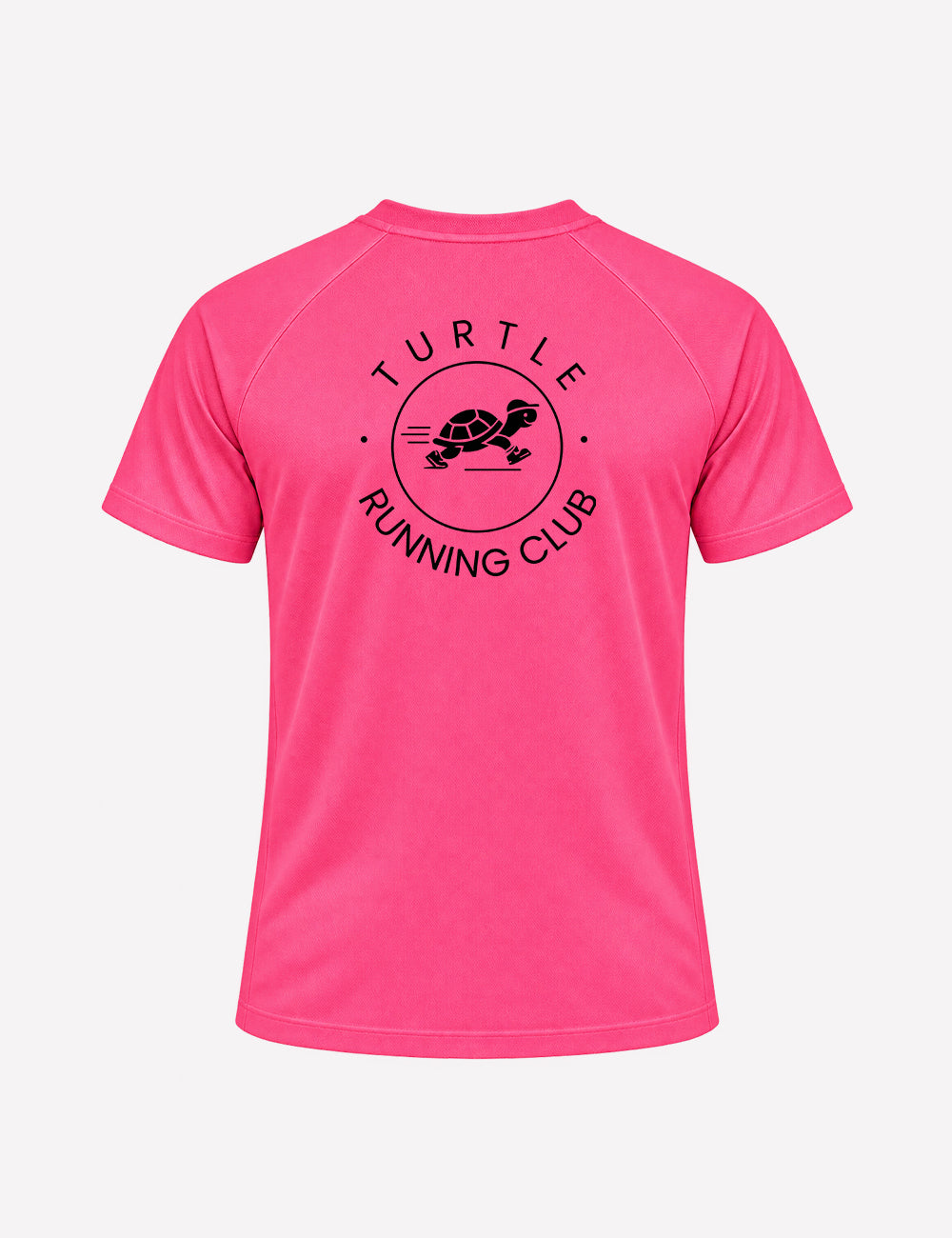 T-shirt homme - Rose néon logo noir - Turtle Running Club