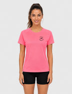 T-shirt femme - Rose néon logo noir