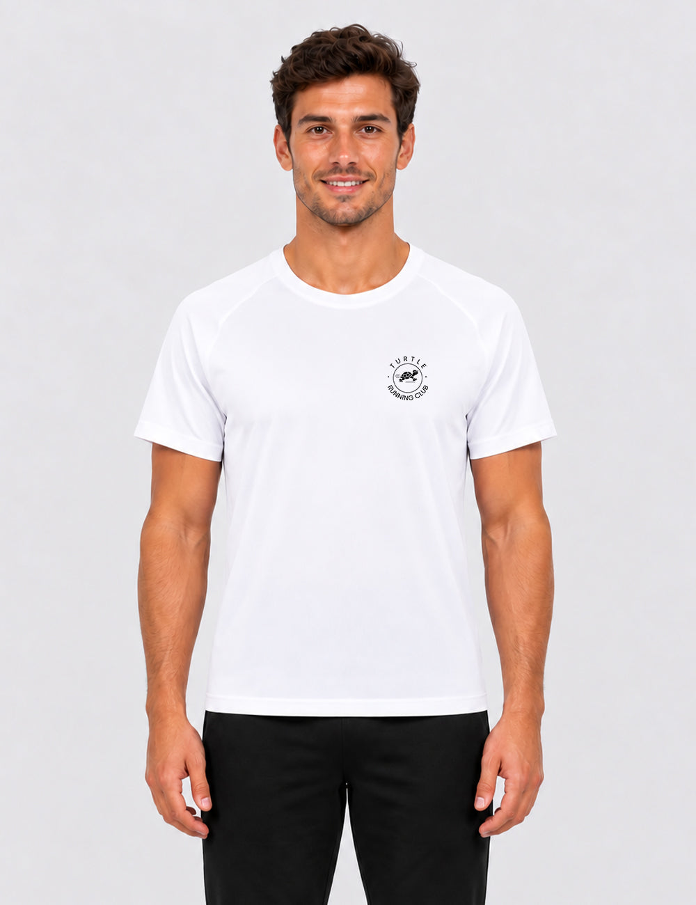 T-shirt homme - Blanc logo noir - Turtle Running Club