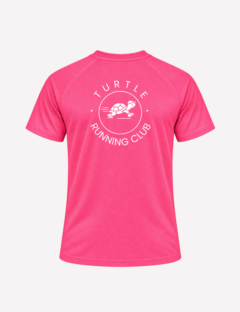 T-shirt homme - Rose néon logo blanc - Turtle Running Club