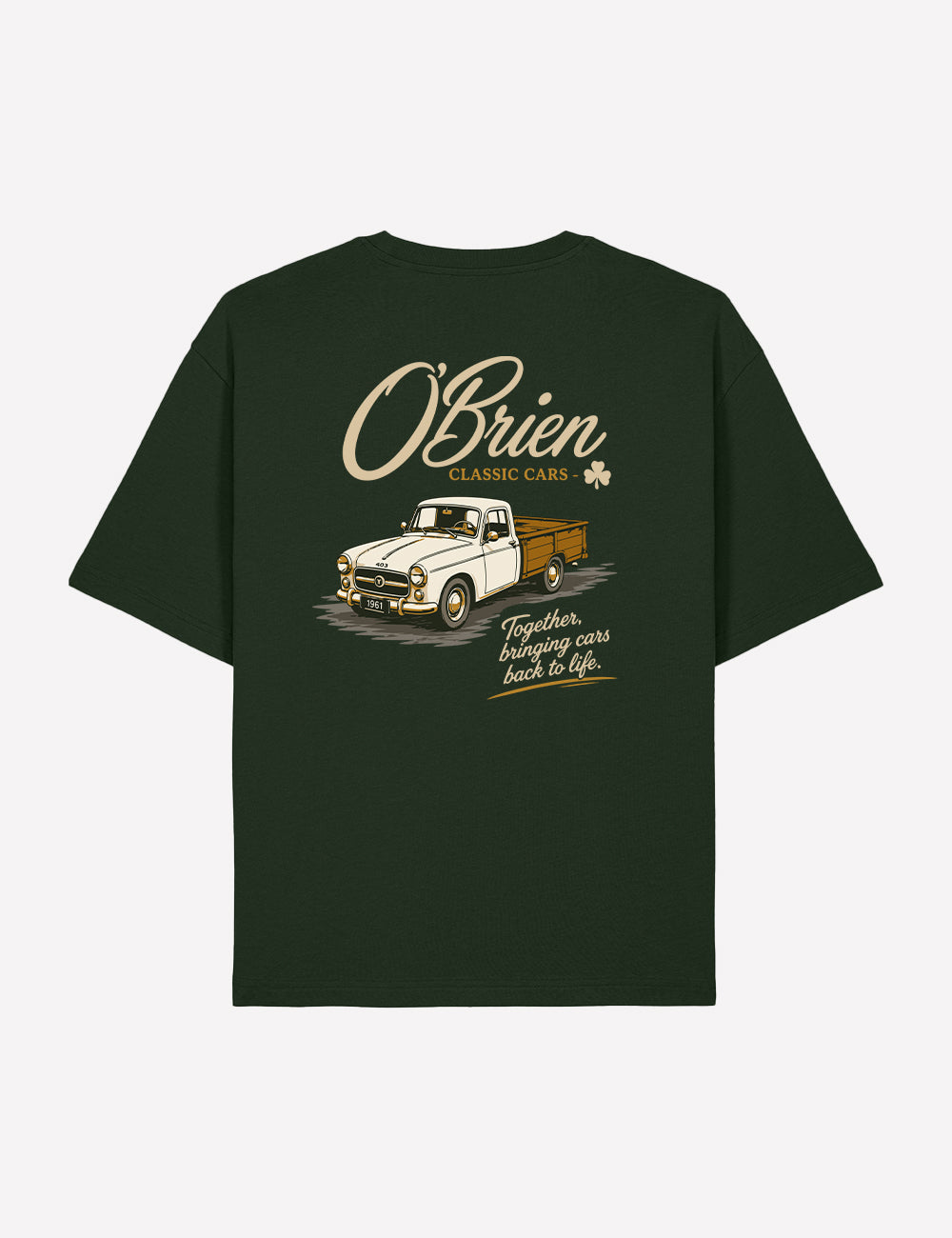T-shirt O'Brien Classic Cars - Vert foncé