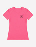 T-shirt femme - Rose néon logo noir