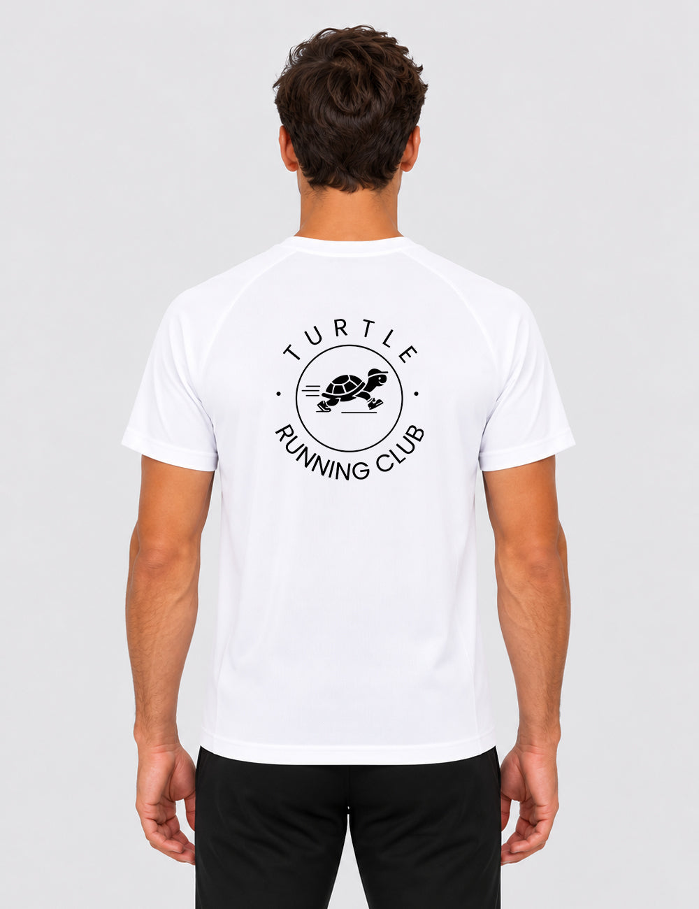 T-shirt homme - Blanc logo noir - Turtle Running Club