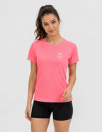 T-shirt femme - Rose néon logo blanc
