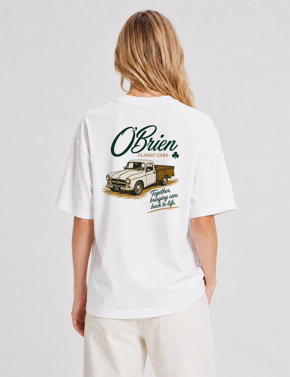 T-shirt O'Brien Classic Cars - Blanc