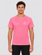 T-shirt homme - Rose néon logo blanc - Turtle Running Club