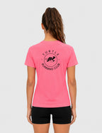T-shirt femme - Rose néon logo noir