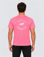 T-shirt homme - Rose néon logo blanc - Turtle Running Club