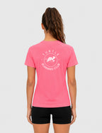 T-shirt femme - Rose néon logo blanc