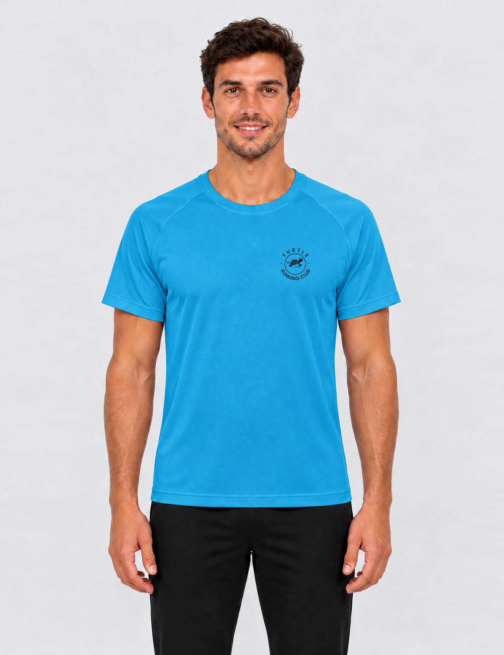 T-shirt homme - Bleu logo noir - Turtle Running Club