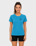 T-shirt femme - Bleu logo noir