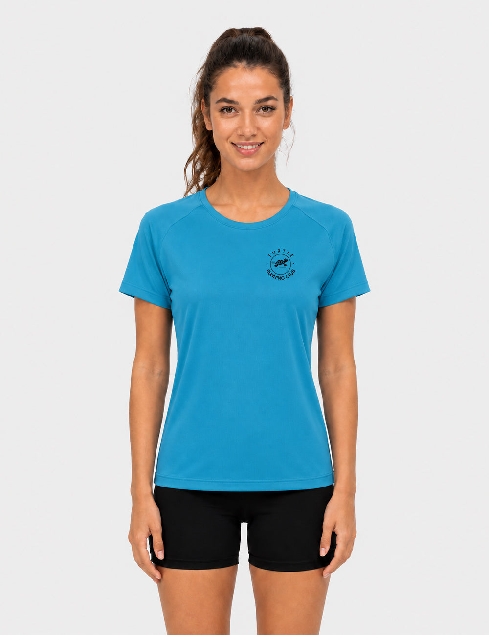 T-shirt femme - Bleu logo noir