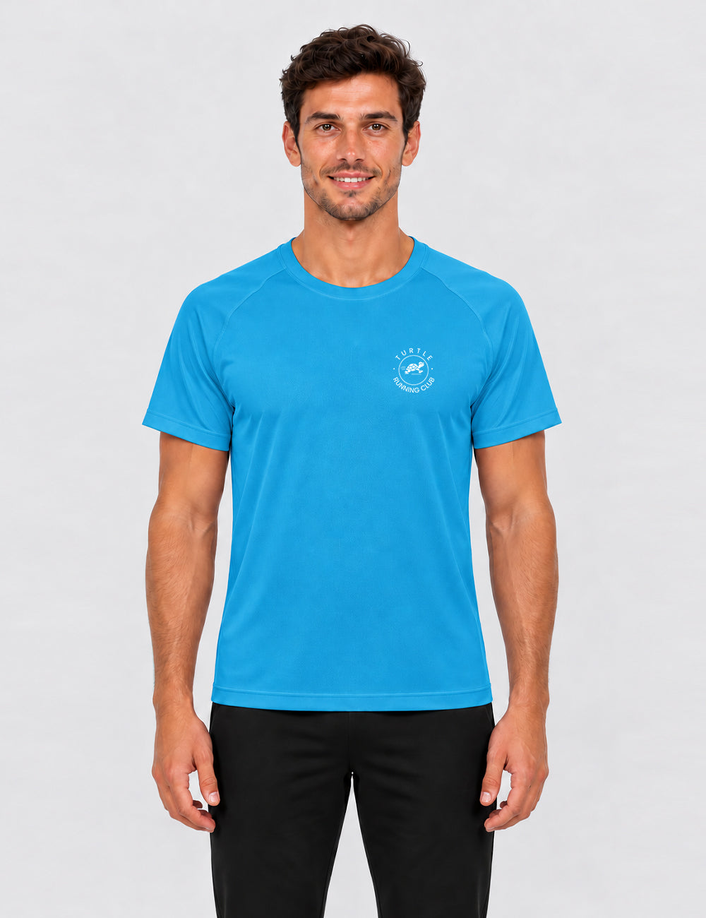 T-shirt homme - Bleu logo blanc - Turtle Running Club