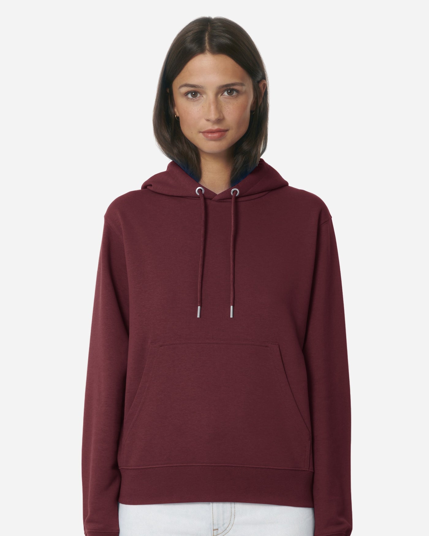 Sweat à capuche unisexe Archer porté, coloris Burgundy
