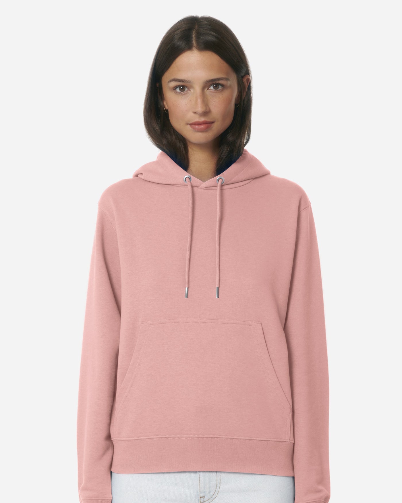 Sweat à capuche unisexe Archer porté, coloris Canyon Pink