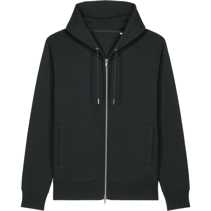 Sweat à capuche zippé unisexe Astor à plat, coloris Black