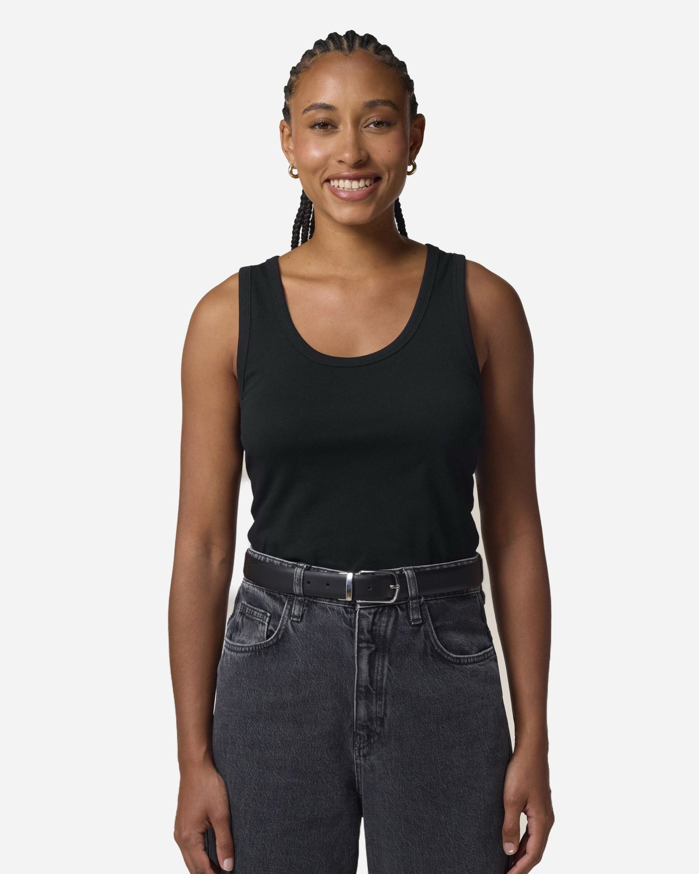 Débardeur femme Stella Ava porté, coloris Black