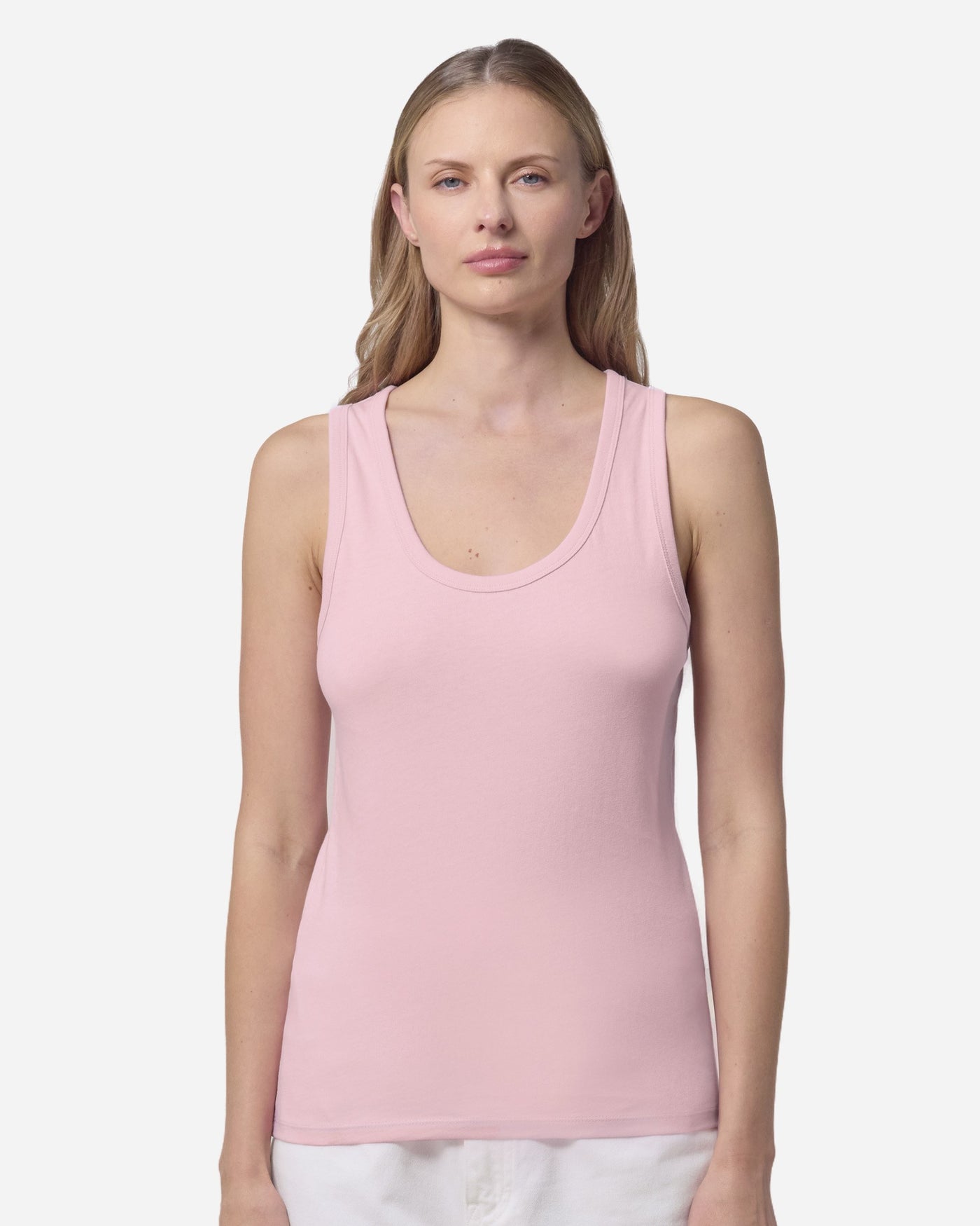 Débardeur femme Stella Ava porté, coloris Cotton Pink