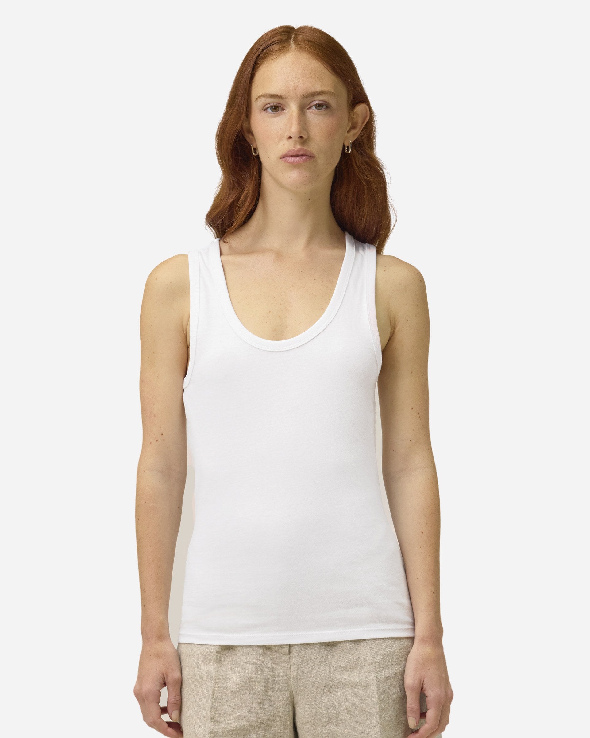 Débardeur femme Stella Ava porté, coloris White