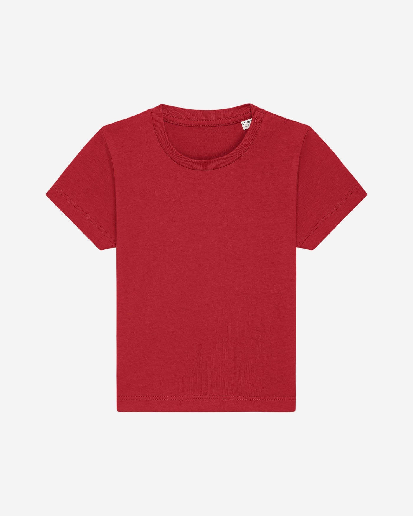 T-shirt bébé Baby Creator porté, coloris Red