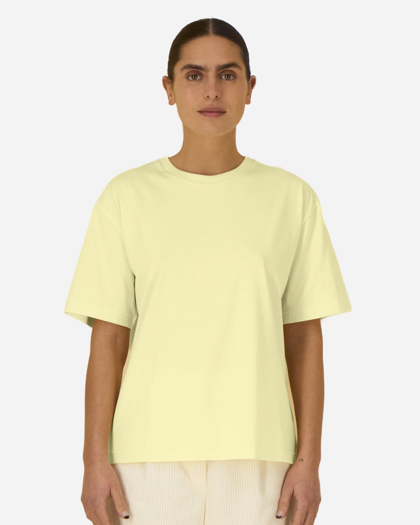 T-shirt unisexe Breezer porté, coloris Lemon Sorbet