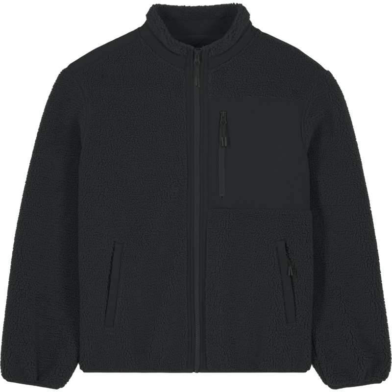 Veste sherpa unisexe Brooker à plat, coloris Black