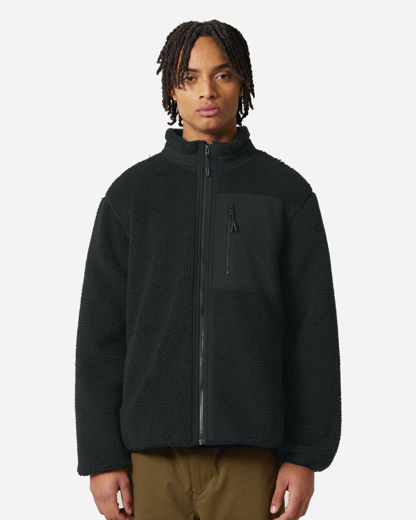 Veste sherpa unisexe Brooker porté, coloris Black