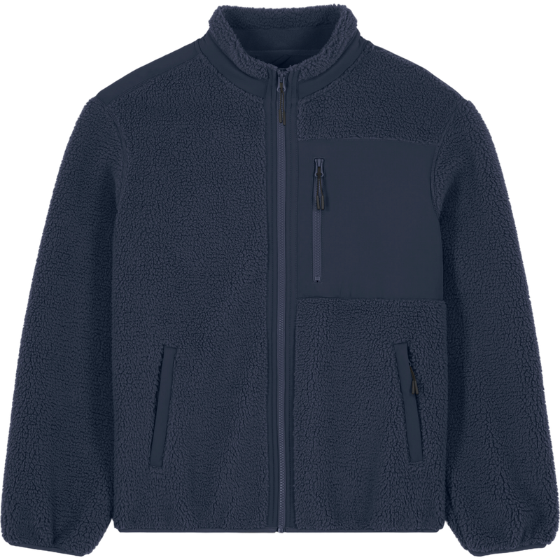 Veste sherpa unisexe Brooker à plat, coloris French Navy