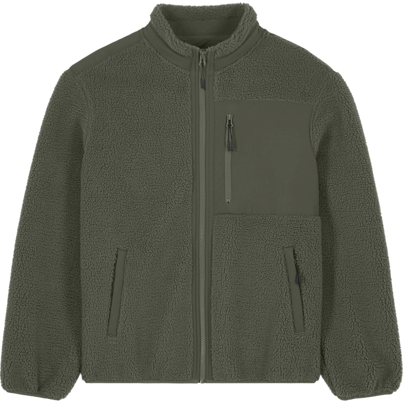 Veste sherpa unisexe Brooker à plat, coloris Khaki