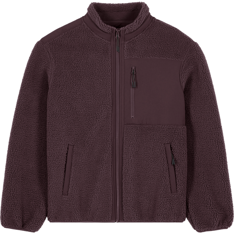 Veste sherpa unisexe Brooker à plat, coloris Red Brown