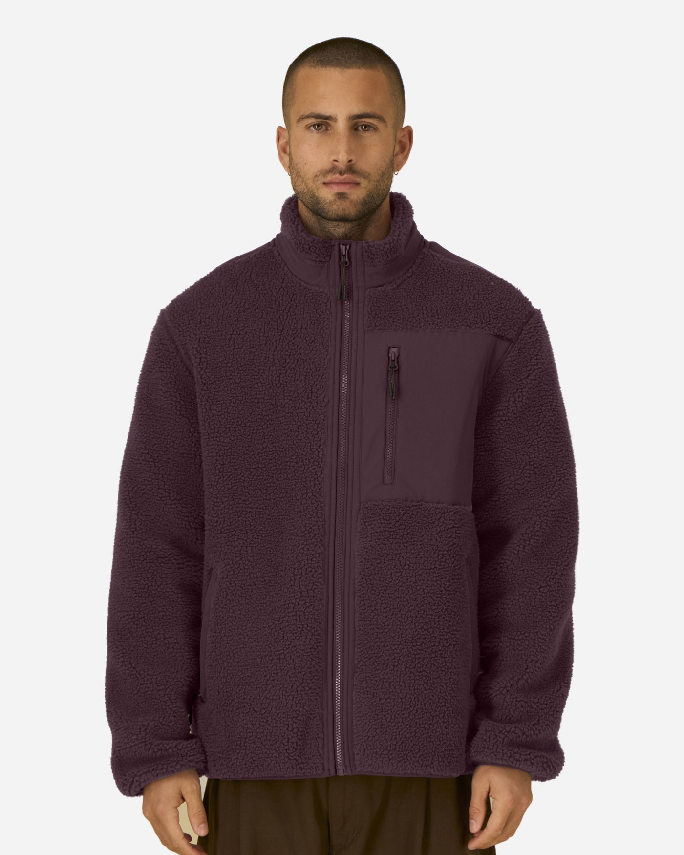 Veste sherpa unisexe Brooker porté, coloris Red Brown