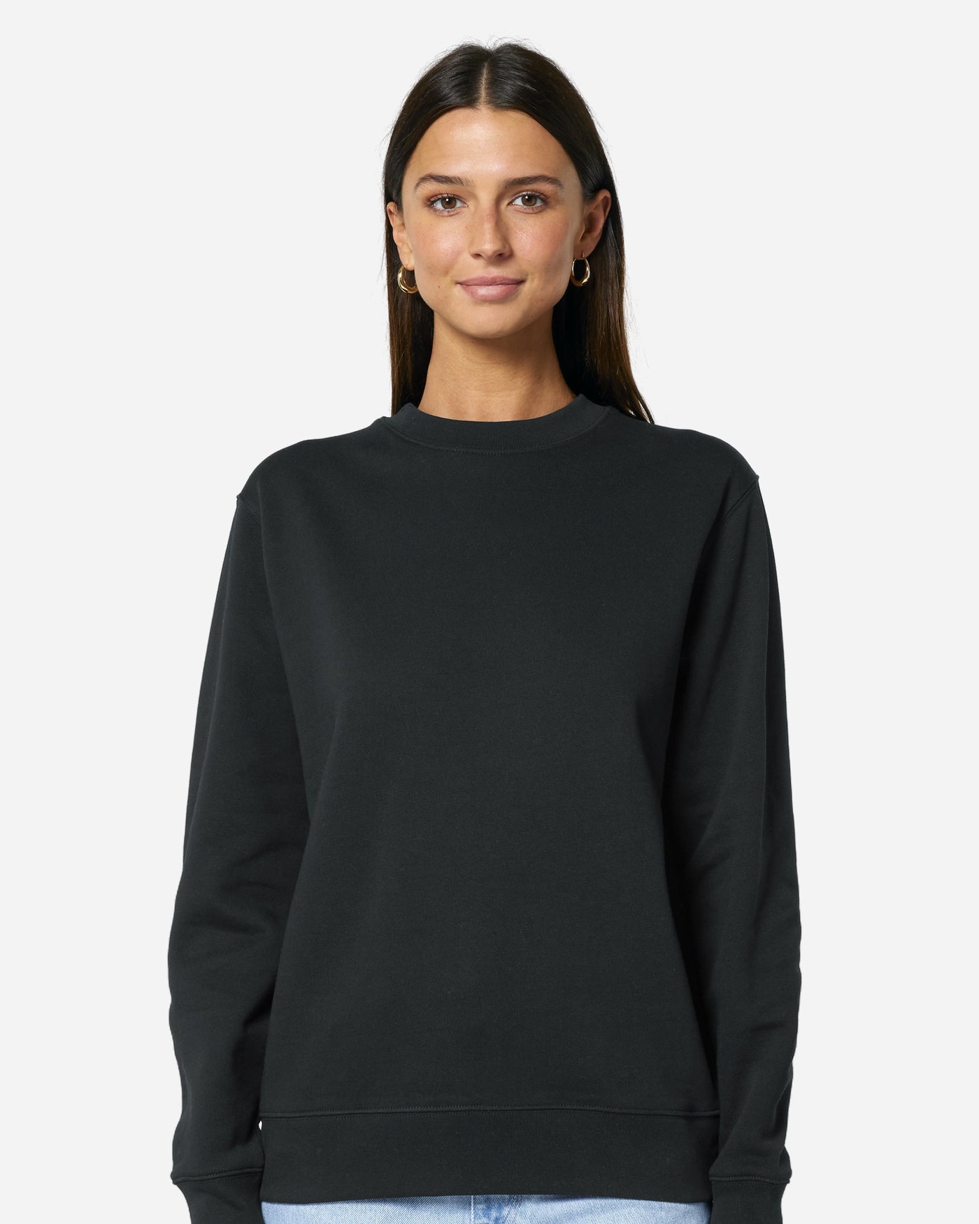 Sweat unisexe Changer 2.0 porté, coloris Black