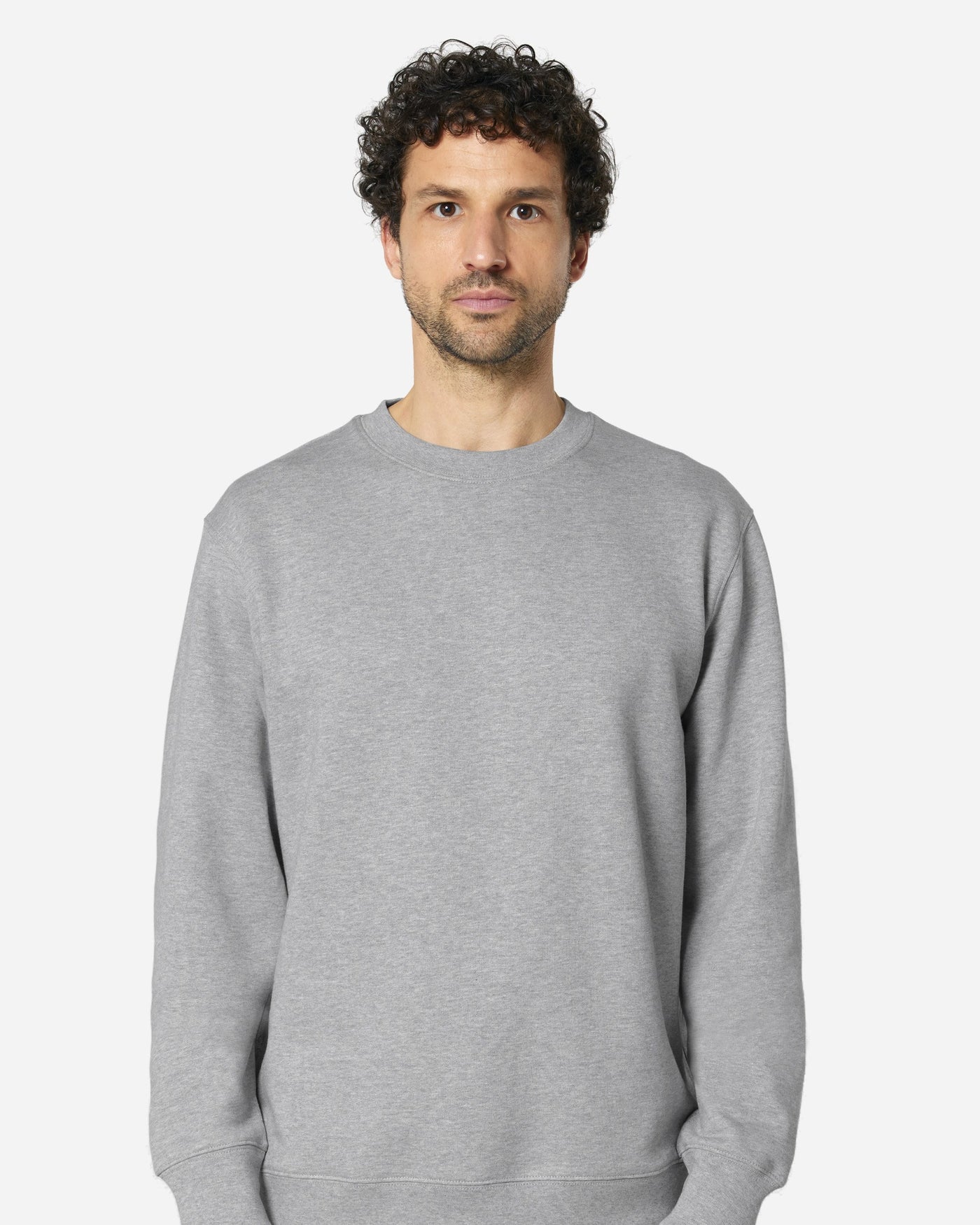 Sweat unisexe Changer 2.0 porté, coloris Heather Grey