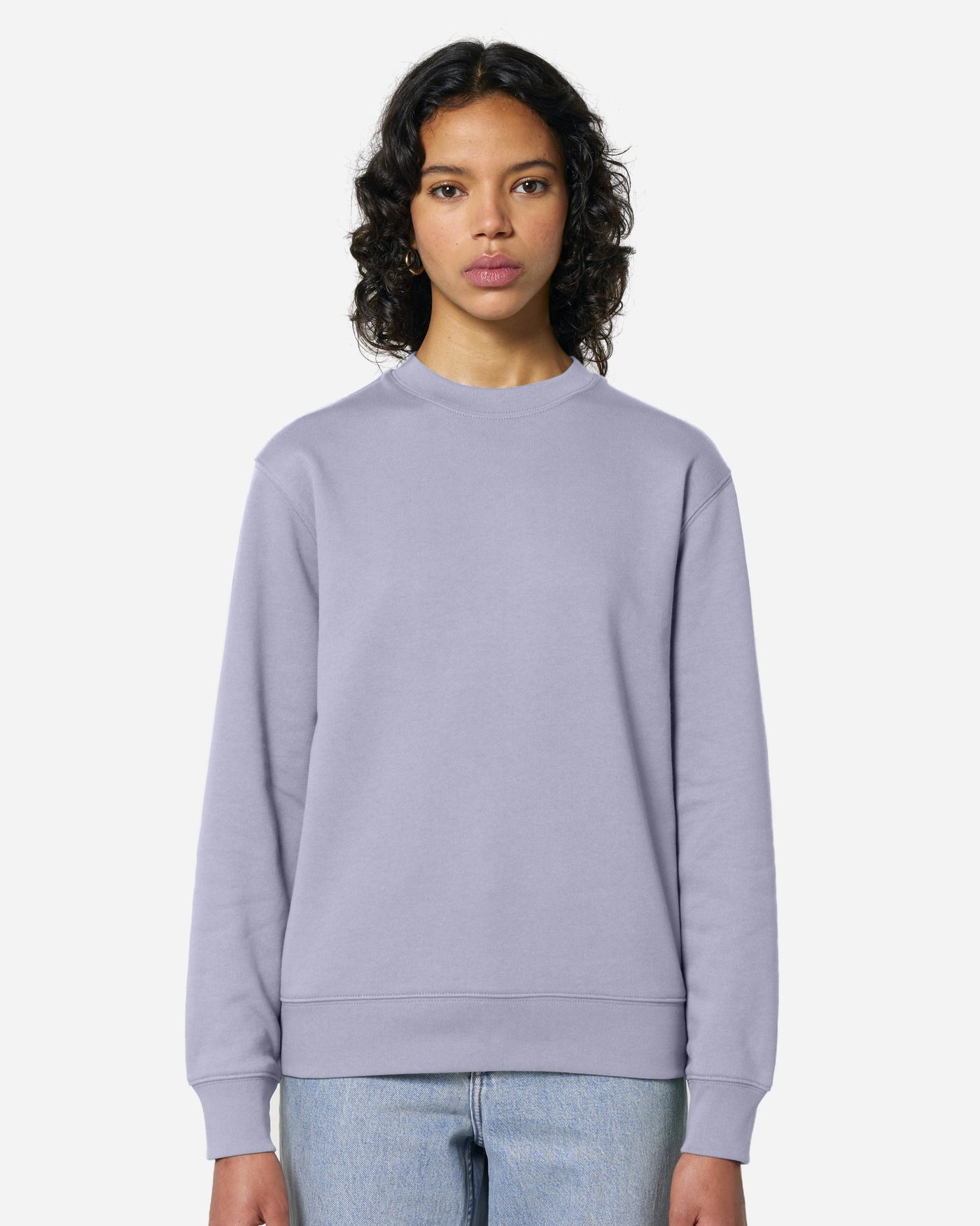 Sweat unisexe Changer 2.0 Couleurs porté, coloris Lavender