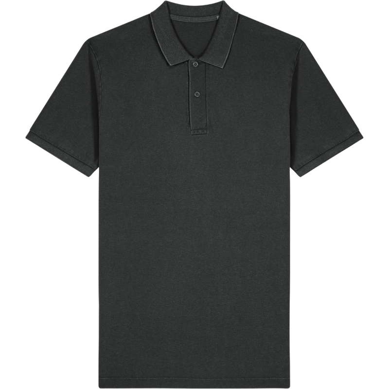 Polo unisexe Coaster Vintage à plat, coloris G. Dyed Black Rock