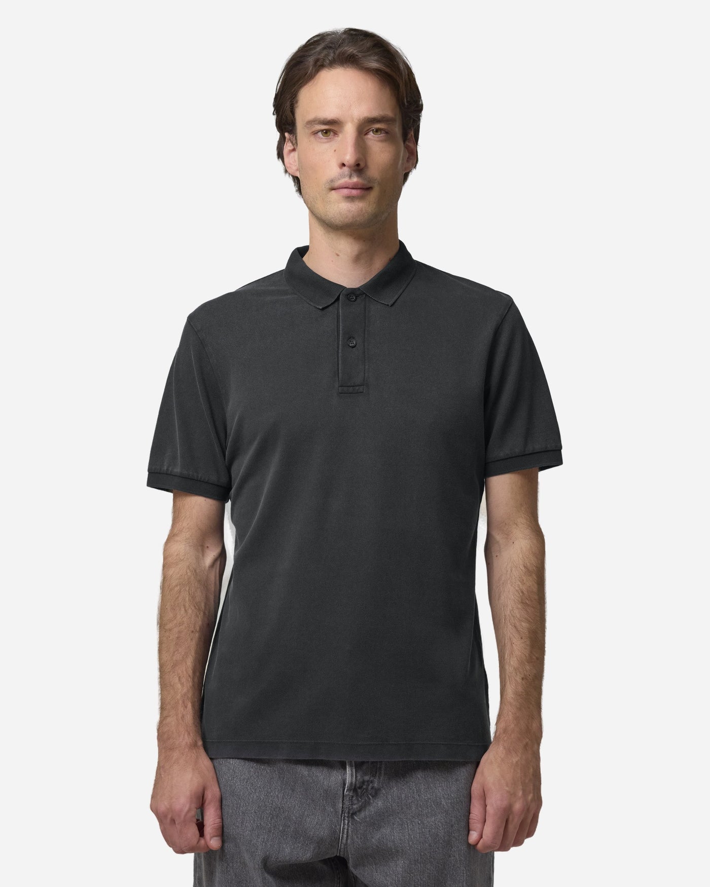 Polo unisexe Coaster Vintage porté, coloris G. Dyed Black Rock