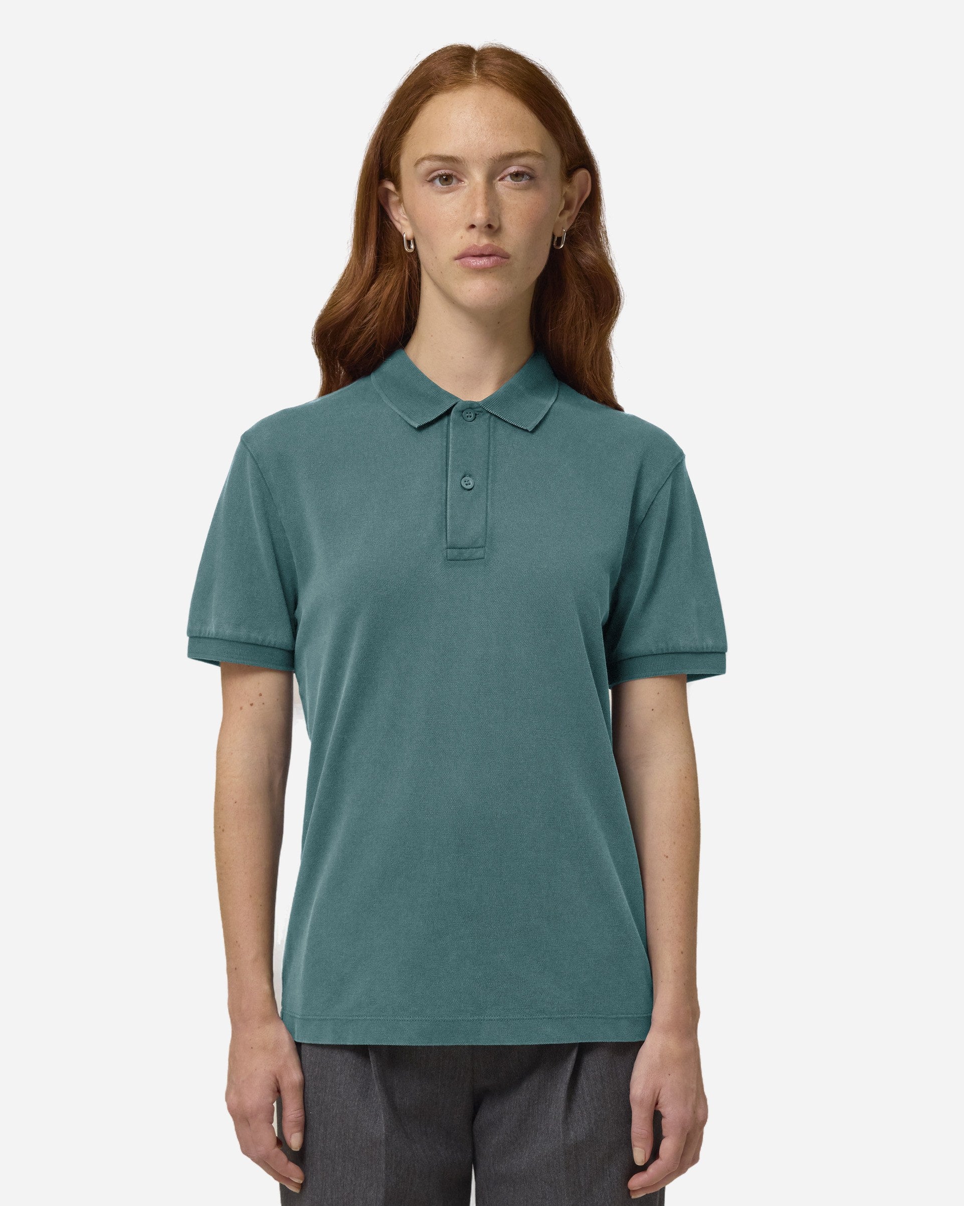 Polo unisexe Coaster Vintage porté, coloris G. Dyed Hydro
