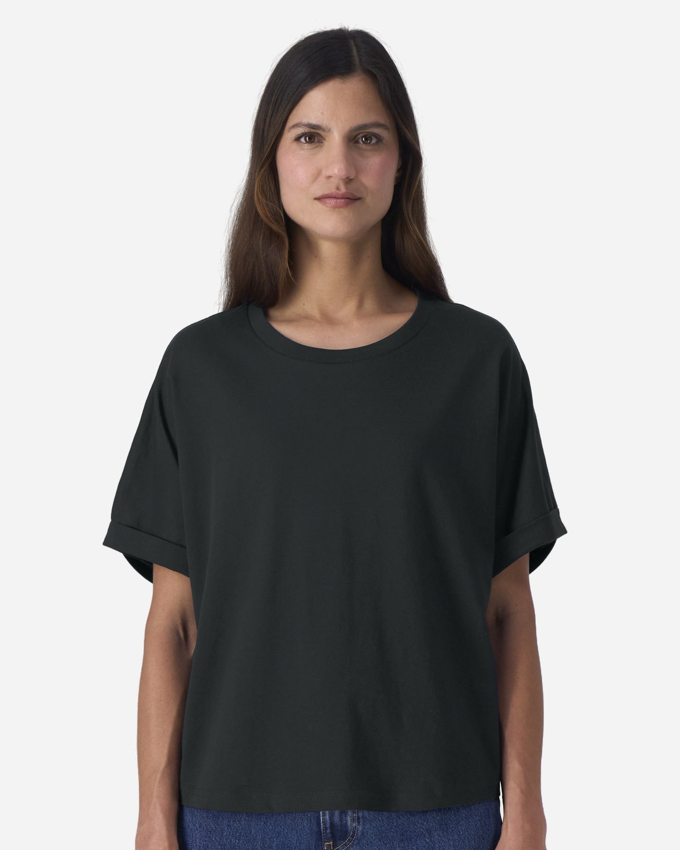 T-shirt femme Stella Collider porté, coloris Black