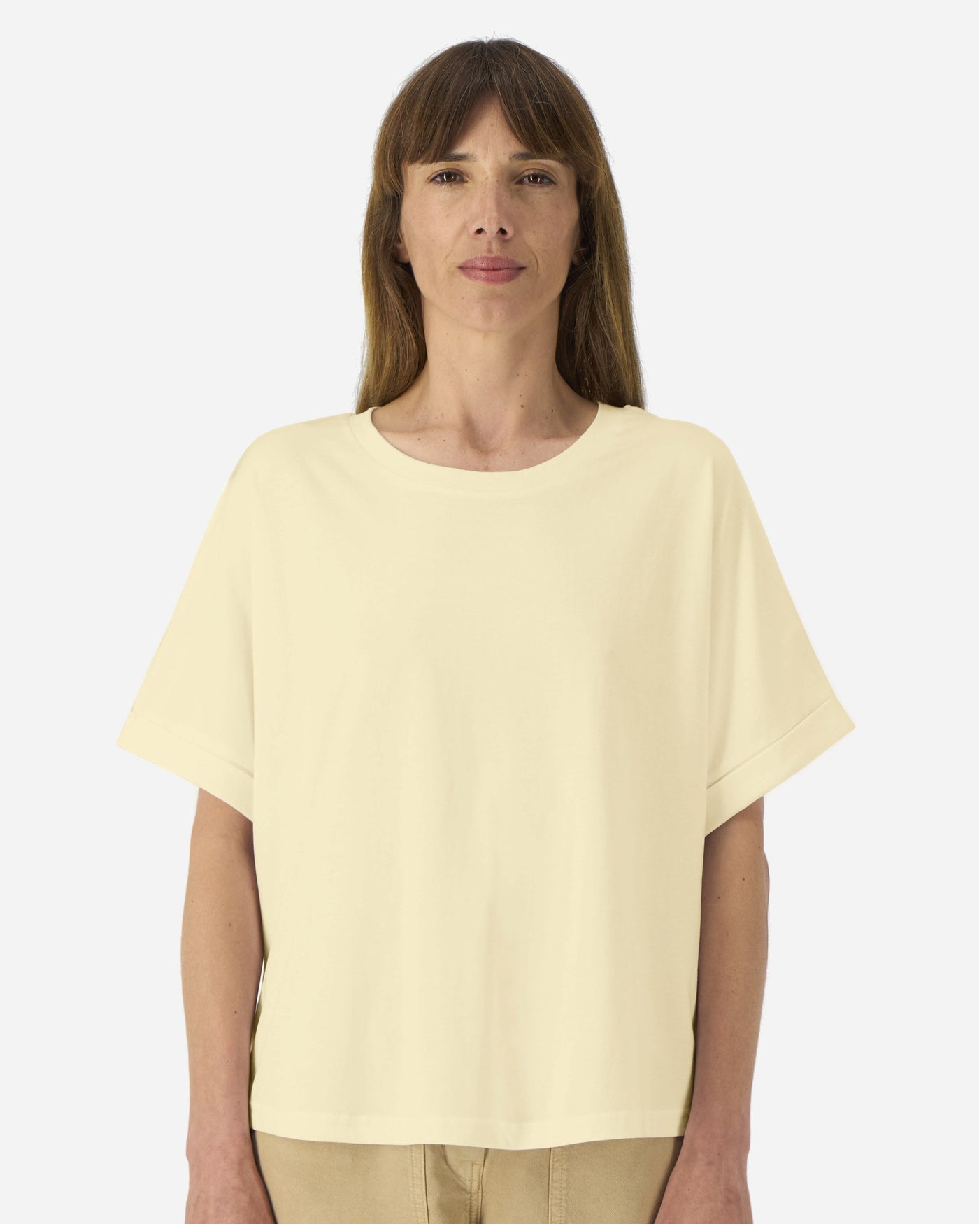 T-shirt femme Stella Collider porté, coloris Butter
