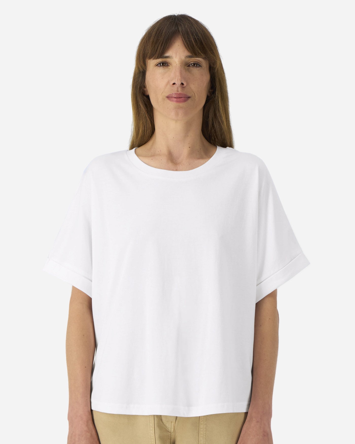 T-shirt femme Stella Collider porté, coloris White