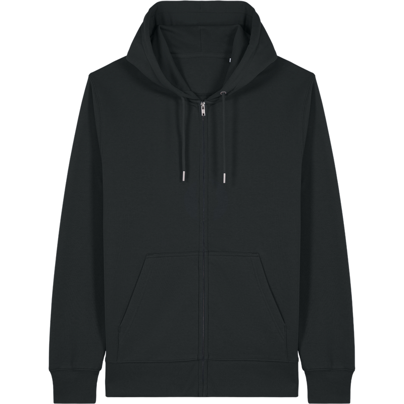 Sweat à capuche zippé unisexe Connector 2.0 à plat, coloris Black